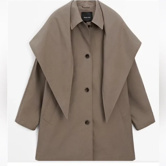 Massimo Dutti Cotton Detachable Scarf Coat - Picture 5 of 5